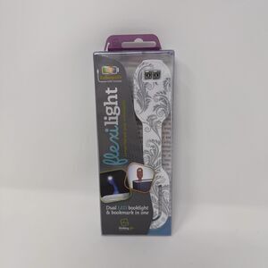 Flexilight Rechargeable White Flowers Booklight Thinking Gifts NIB Bibliophile